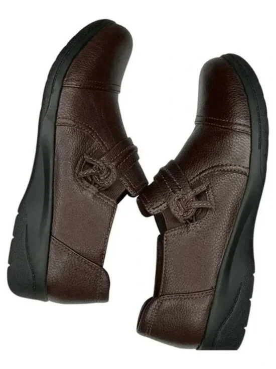 Clarks Collection Brown Leather Slip-On Comfort Loafers Women’s Size 6M - Picture 3 of 11